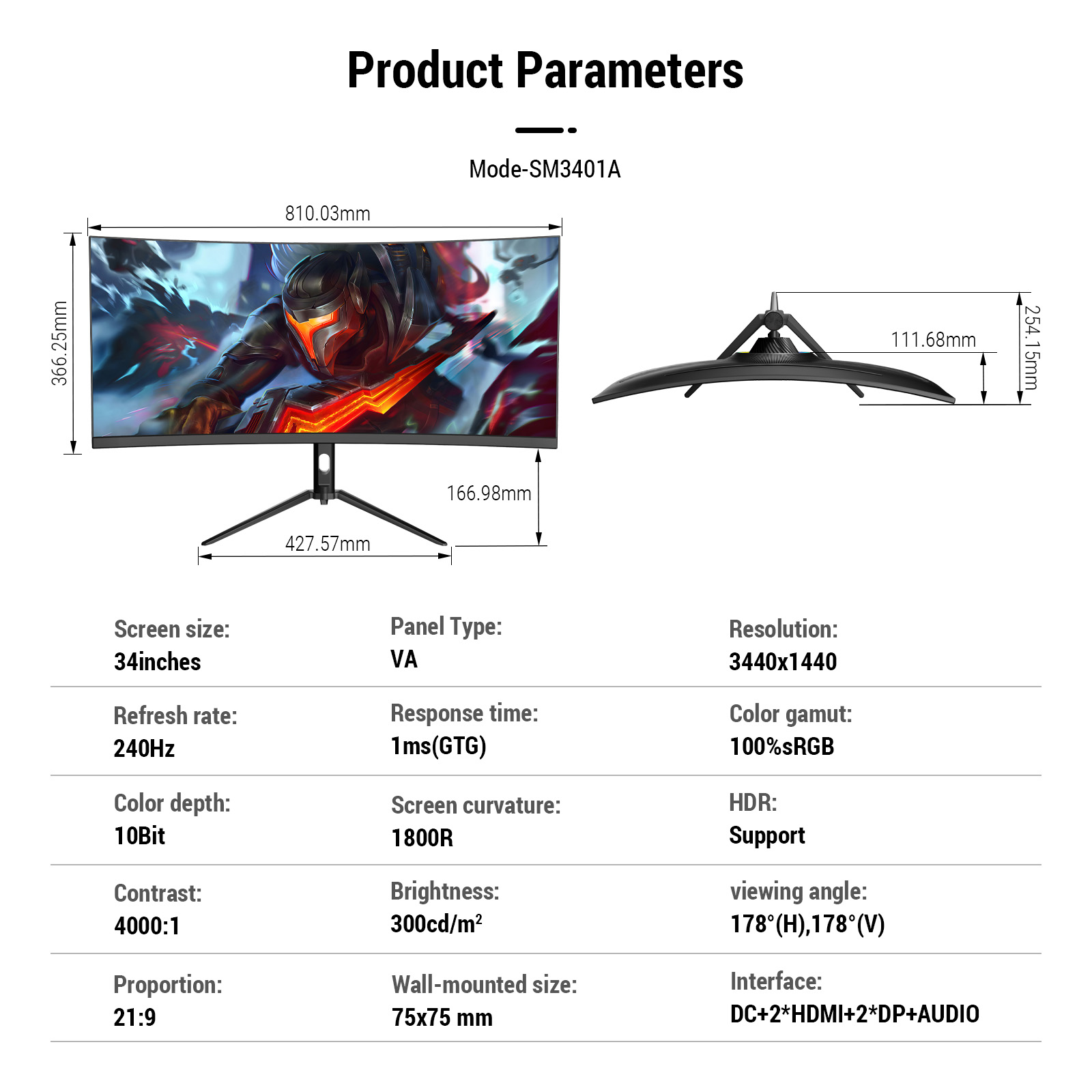 Display 34 Inch 4k Screens Cur - Gaming Monitor Curved review and price