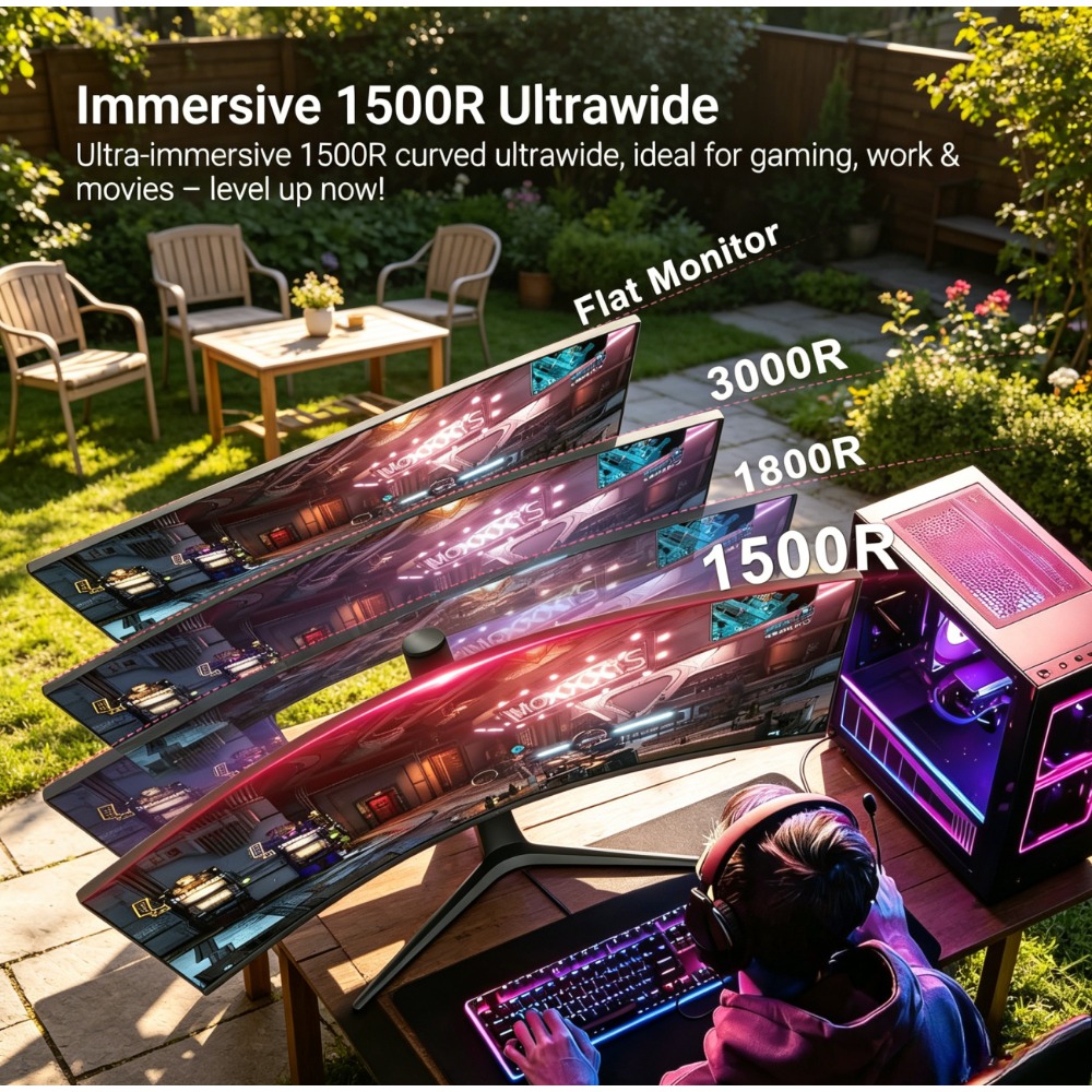 Garden 34 Inch Curved Gaming M - Gaming Monitor Curved review and price