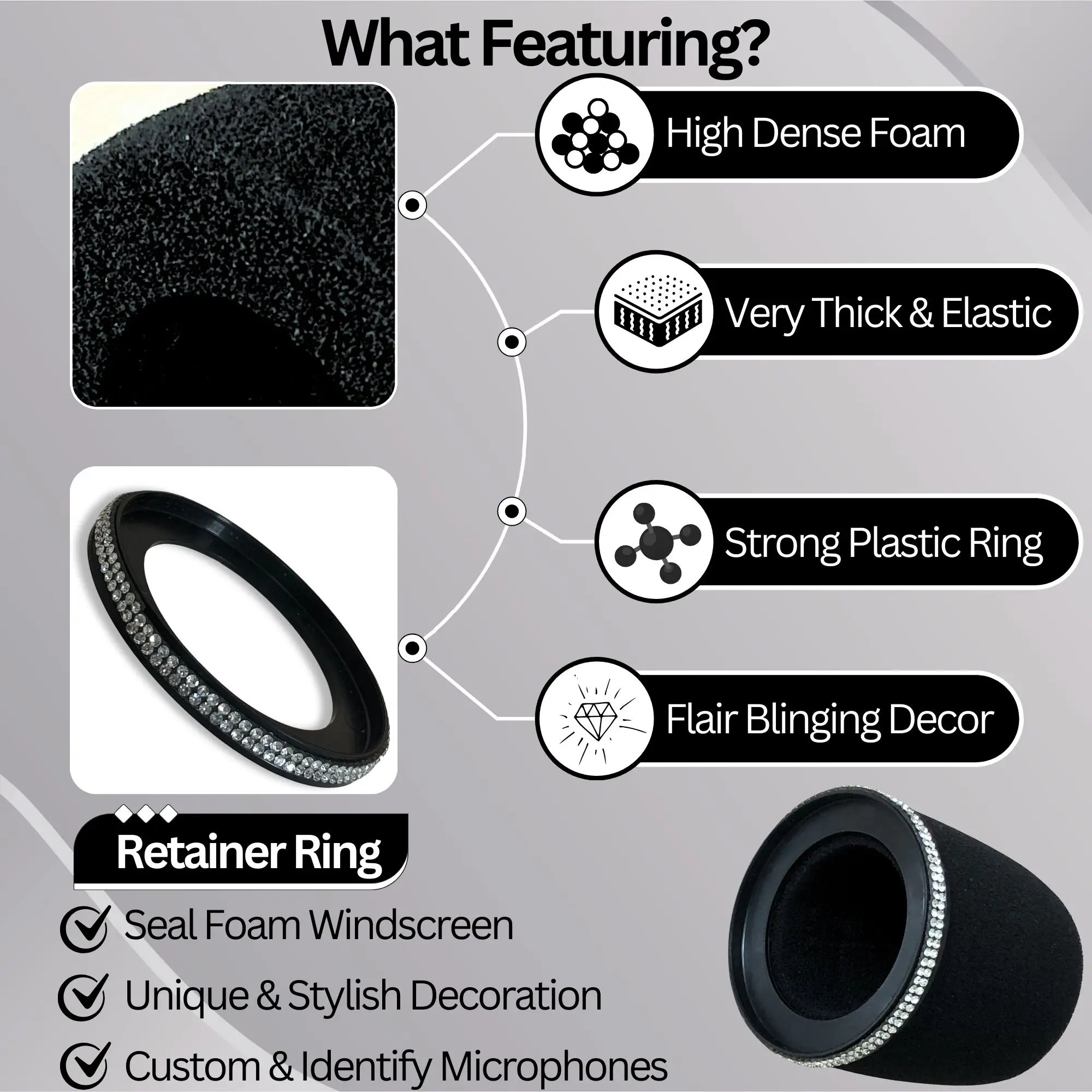 Sparkly MV7 Foam Pop Filter fo - Microphone Arm Boom review and price